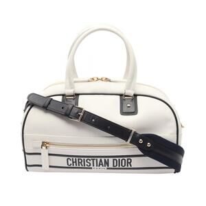 Dior VIBE Bowling Bag Leather White Black